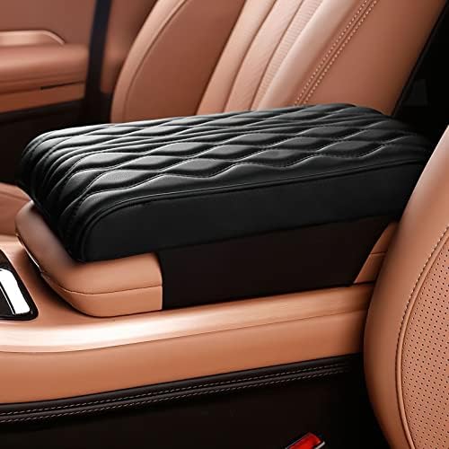 Car Center Console Heighten Cover, Leather Memory Foam Car Armrest Booster Pads by FANRUIQI