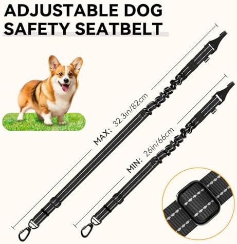 Pawaboo 2Pack Dog Car Seatbelt, 3-in-1 Dog Tether - Image 6