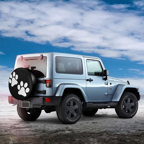 Two Paws Print Dog Pet Foot Mark Spare Tire Cover Universal Waterproof Tire - Image 3