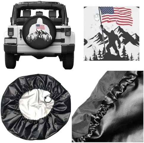 Bigfoot American Flag Spare Tire Cover Wheel Protector Universal Fit - Image 5