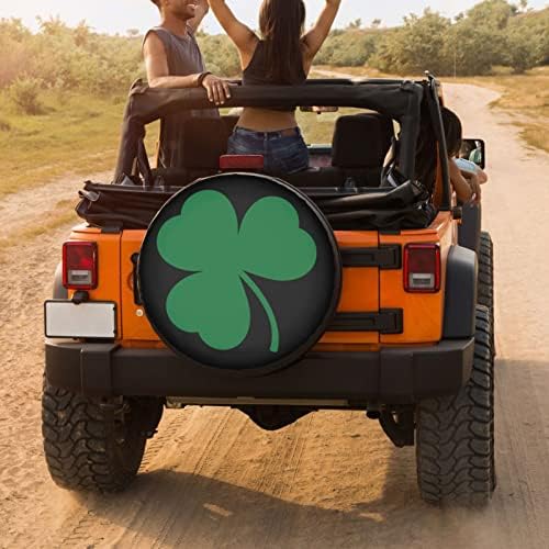 Green Irish Shamrock Spare Tire Cover Dust-Proof Wheel Tire Cover Fit Trailer - Image 4