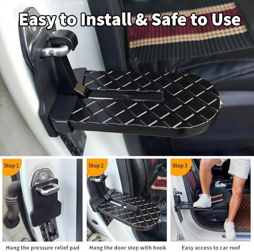 Car Door Step for Car Roof Access, Foldable Non-Slip Ascent Latch Pedal Rack - Image 3