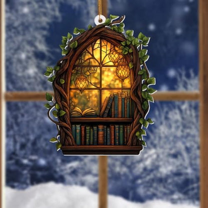 Gothic Window Book Ornament – Stained Glass Style Acrylic Christmas Ornament - Image 5