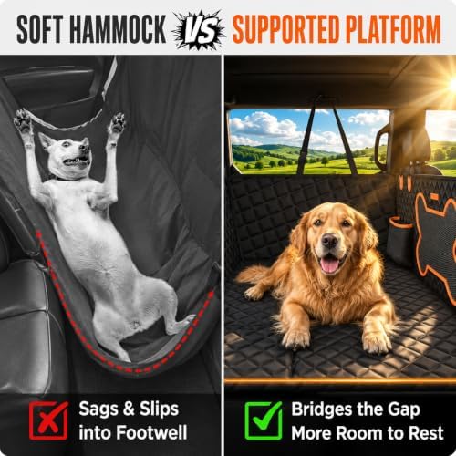 Dog Car Seat Cover for Back Seat Hard Bottom, Truck Rear Seat Extender - Image 3
