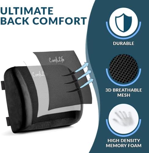 ComfiLife Lumbar Support Back Pillow Office Chair and Car Seat Cushion - Image 2