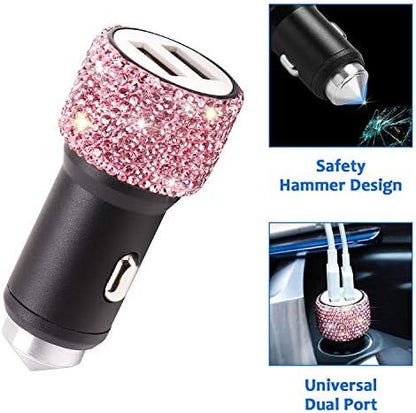 ToBeQueen Pink Accessories Set for Women -15pcs, Head Rest Rings, Car Adapter - Image 5