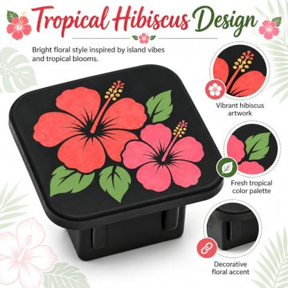 Hibiscus Flower Trailer Hitch Cover, 2 Inch Rubber Receiver Plug - Image 5