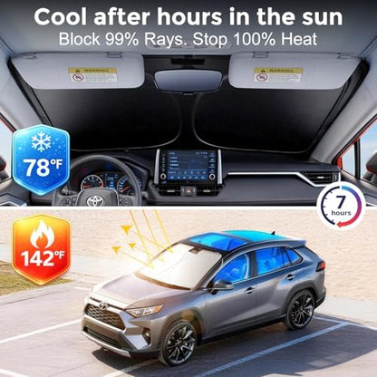 DooGooCoo Windshield Sun Shade for Tesla New Model Y Juniper 2025-2026/Model 3 - Image 4