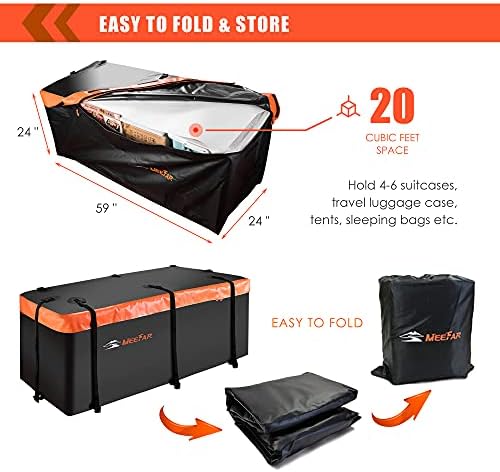 Hitch Mount Cargo Carrier Bag 100% Waterproof 19.7 Cubic Feet Luggage Rack - Image 6