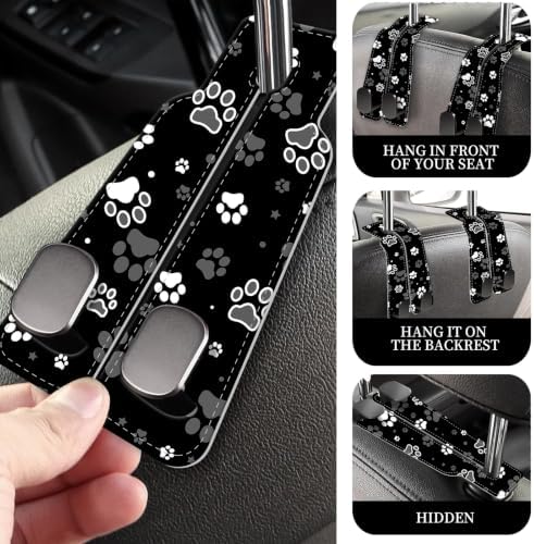 PU Leather Car Seat Hook, Storage Headrest Hanger, Cute Car Backseat Organizer - Image 2