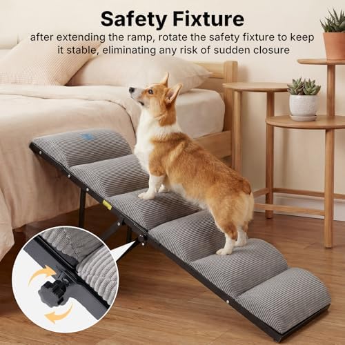 Veehoo Dog Ramp for Bed Couch Small Large Dogs, Foldable Pet Ramp 17“-23''H - Image 3