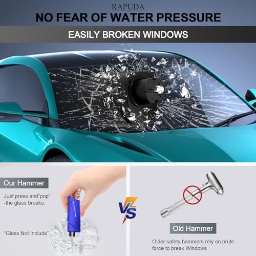 RAPUDA Window Breaker Seatbelt Cutter, 3-in-1 Mini Glass Breaker, 3 Pack Car - Image 5