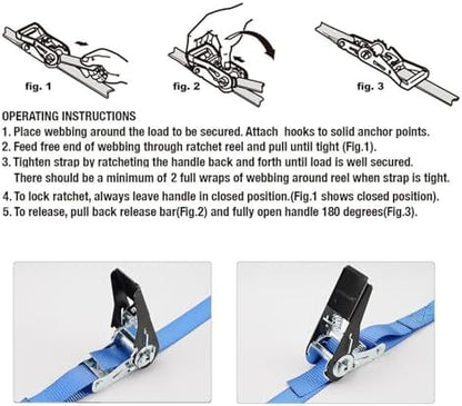 XSTRAP STANDARD 8-PK Ratchet Tie Down Straps - Image 6