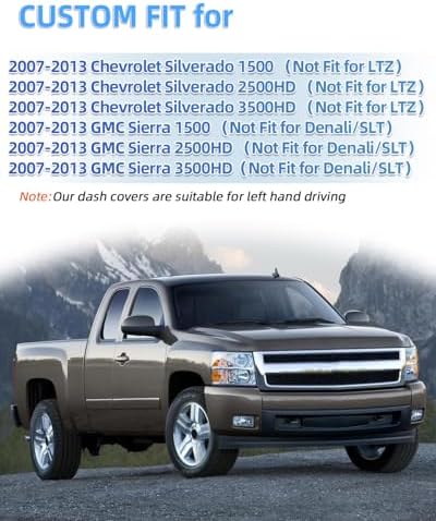 SKYLOTEC Dash Cover Mat for Chevy Silverado 1500 LT LS WT 2007-2013 - Image 2