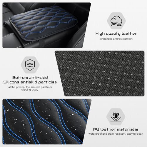 Amiss Car Center Console Cover, Upgraded Leather Car Armrest Cushion, Universal - Image 3