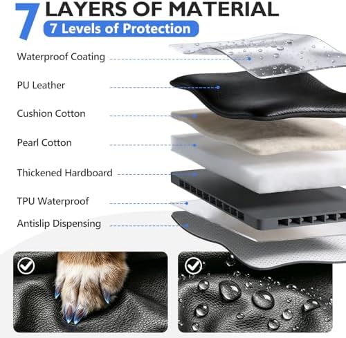 Hard Bottom Dog Car Seat Cover for Back Seat, PU Leather Extender - Image 4