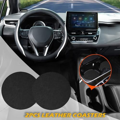 Steering Wheel Cover Black and White Leather Universal 14.5-15 inch - Image 2