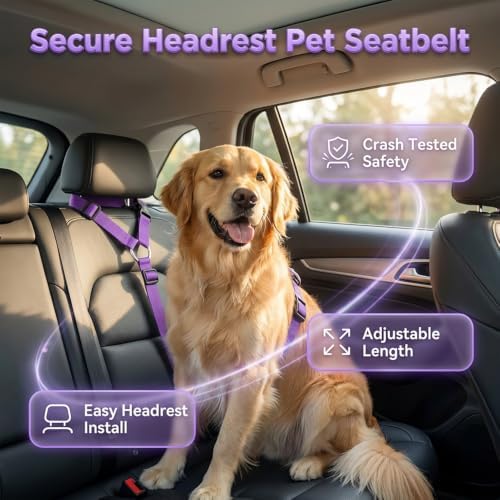 2 Pack Dog Car Seat Belt, 2026 New Pet Dog Leash - Image 3