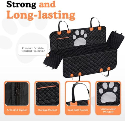 Dog Car Seat Cover For Back Seat, 100% Waterproof Hammock & Back Seat Protector - Image 3