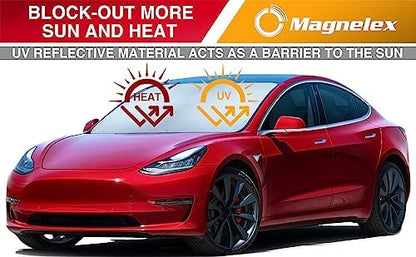 Magnelex Tesla Windshield Sun Shade, Reflective Polyester Blocks Heat & Sun - Image 5