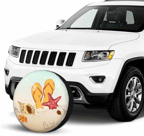 Summer Beach Spare Tire Cover Seashells Starfish and Flip Flops Wheel Covers - Image 7