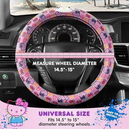 Sanrio Hello Kitty Lavender Doodle Car Steering Wheel Cover, Universal Fit Cute - Image 5