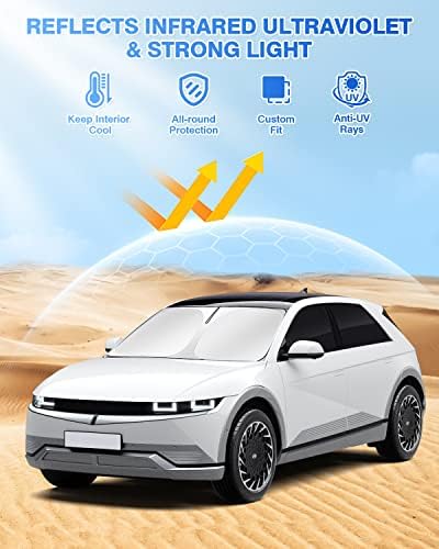 Canvcle Windshield Sun Shade for Hyundai Ioniq 5 2022-2025 2026 Ioniq 5 - Image 2