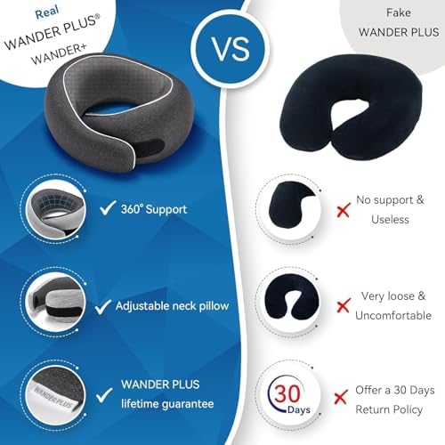 WANDER+® Travel Neck Pillow, Pure Memory Foam Neck Pillow - Image 5