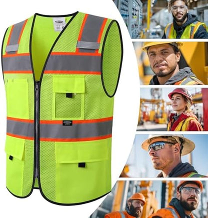 JKSafety Safety Vest for Men Women Hi Vis Relfective Vest - Image 6