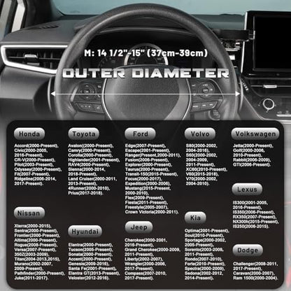 SEG Direct Steering Wheel Cover 14.5-15 inch Standard Size Chocolate Brown - Image 6