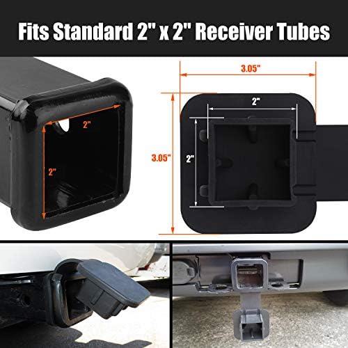 CZC AUTO 2 Inch Trailer Hitch Cover Plug Cap Insert, 2 Pack - Image 4