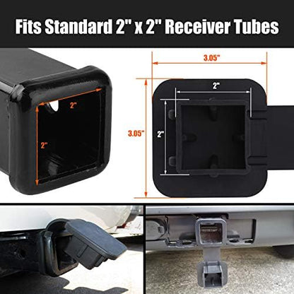 CZC AUTO 2 Inch Trailer Hitch Cover Plug Cap Insert, 2 Pack - Image 4