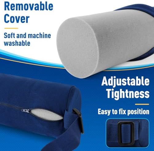 CushZone Lumbar Roll Support Pillow, Memory Foam Back Cushion - Image 4