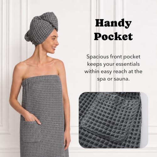 Luxury Organic Japanese Cotton Waffle Body Towel Wrap - Image 4