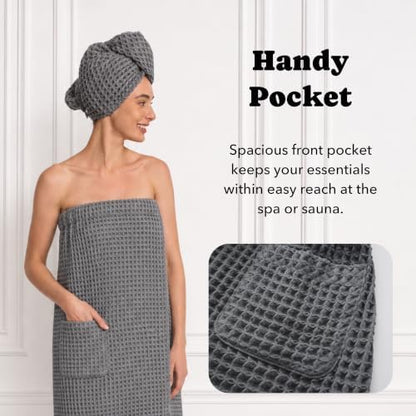 Luxury Organic Japanese Cotton Waffle Body Towel Wrap - Image 4