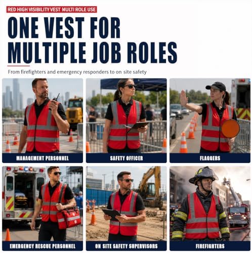 AYKRM 12 colour High visibility viz vest hi vis viz reflective work - Image 4