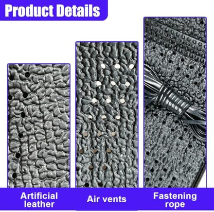 Leather Lace-On Steering Wheel Cover, Universal 14–15 Inch - Image 3