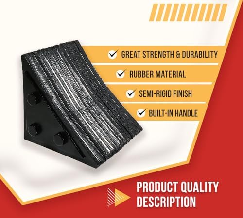 Mytee Products 7" x7-1/2 x7-1/2 Small Laminated Rubber Wheel Chock - Image 2