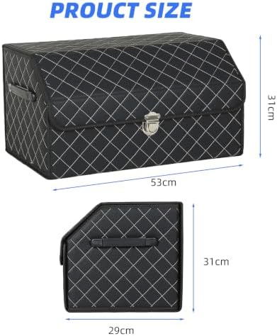 Car Trunk Organizer with Sturdy Faux Leather Lid - Image 2