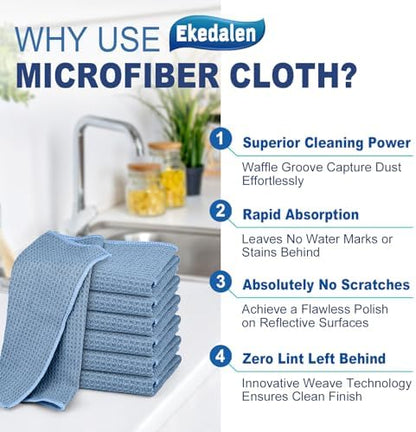 Ekedalen Microfiber Cleaning Cloth Lint Free Glass Polish - Image 2