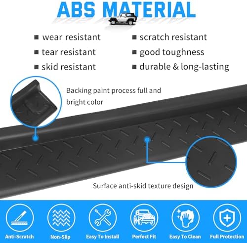 Door Sill Guards Kit Rubber Door Entry Guards Protector Wrangler JK 2 Door - Image 2