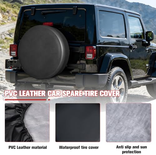 Car Spare Tire Cover, 15 Inch Leather Waterproof Dust-Proof Vehicle Spare Wheel - Image 3