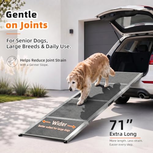 Dog Ramp for Car, "  × "  Ultra-Wide Aluminum Outdoor Pet Ramp for - Image 4