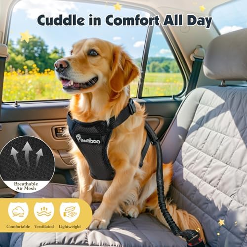 Pawaboo Dog Seat Belt Harness for Car, Seatbelt Harness - Image 6