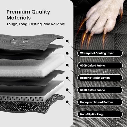 REEVAA Dog Truck Seat Cover for Back Seat, Hard Bottom - Image 4