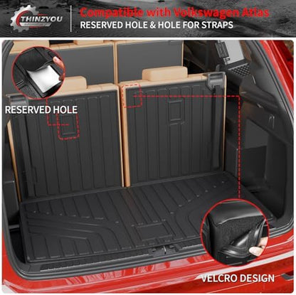Trunk Mat with Backrest Mat for 2018-2025 2026 Volkswagen Atlas - Image 4