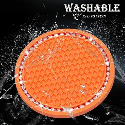 4PCS Bling Cup Holder Coaster, 2.75 Inch Auto Car Cup Holder Insert Coasters - Image 5