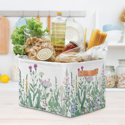 Pardick 2Pack Herbs and Wild Flowers Large Collapsible Storage Bins, Colorful - Image 7