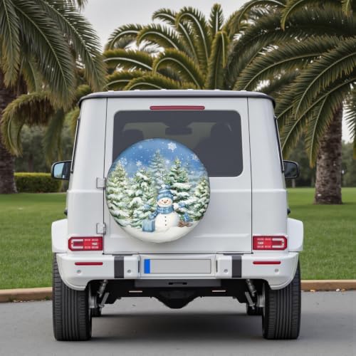 Snowman Spare Tire Cover for RV Trailer, Winter Snowflakes Waterproof Wheel - Image 6