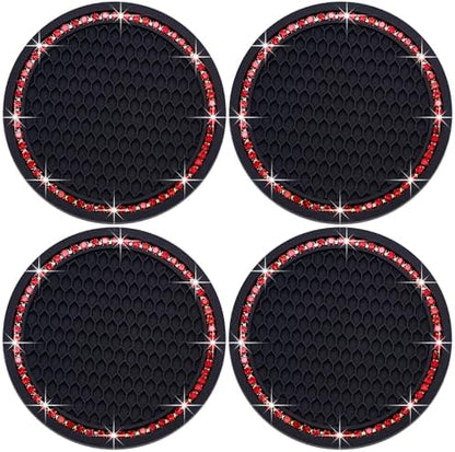 4PCS Bling Cup Holder Coaster, 2.75 Inch Auto Car Cup Holder Insert Coasters by MEAJOO